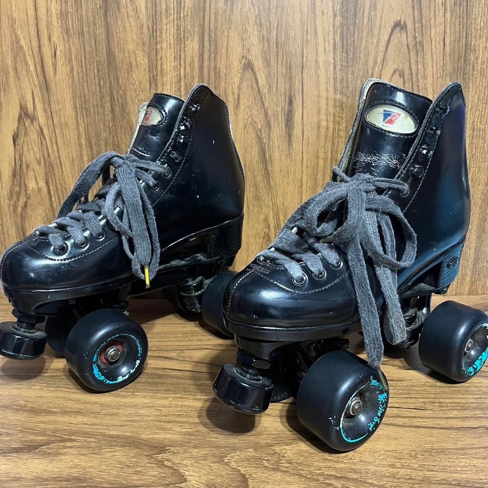 Vintage Riedell 120 Uptown Quad Roller Skates Black Leather Women’s 5